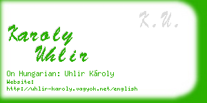 karoly uhlir business card